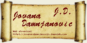 Jovana Damnjanović vizit kartica